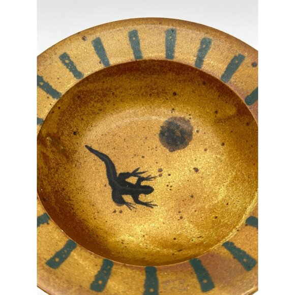 Art Pottery Bowl Handmade Lizard Sun Desert Sun Southwestern Serving Decorative - Picture 6 of 9